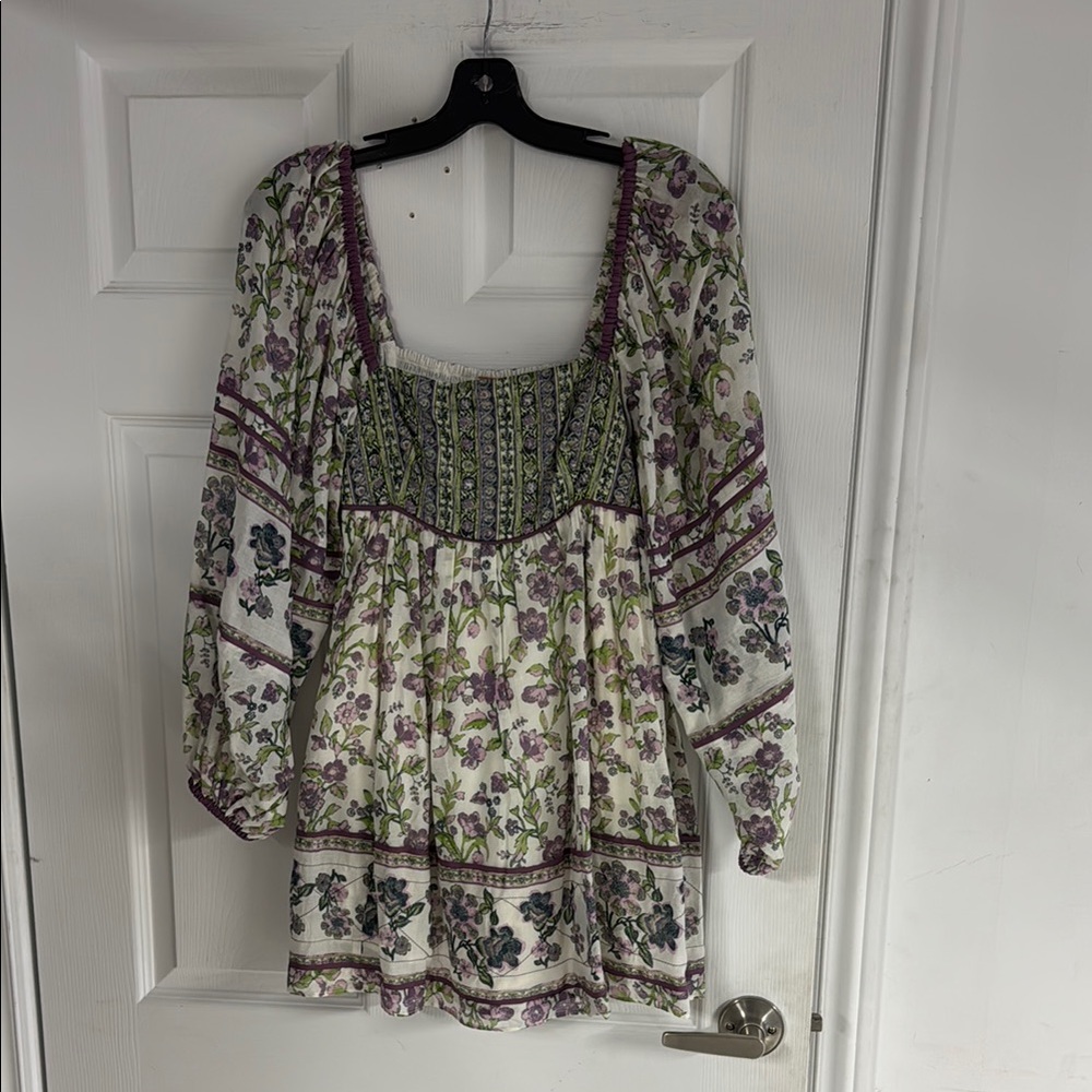 Free People Floral Dress - Purple and Green